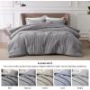 imageBedsure King Size Comforter Set Black  Bed in a Bag King Bedding 7 Pieces Cationic Dyed Bed Set Gift for Family Black Soft Bedding for All Seasons Comforter with Sheets Pillowcases amp Shams03  Grey Melange
