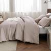 imageBedsure King Size Comforter Set Black  Bed in a Bag King Bedding 7 Pieces Cationic Dyed Bed Set Gift for Family Black Soft Bedding for All Seasons Comforter with Sheets Pillowcases amp Shams04  Oat Melange