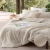 imageBedsure King Size Comforter Set Black  Bed in a Bag King Bedding 7 Pieces Cationic Dyed Bed Set Gift for Family Black Soft Bedding for All Seasons Comforter with Sheets Pillowcases amp Shams01  Beige Melange