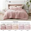 imageBedsure King Size Comforter Set Black  Bed in a Bag King Bedding 7 Pieces Cationic Dyed Bed Set Gift for Family Black Soft Bedding for All Seasons Comforter with Sheets Pillowcases amp Shams06  Pink Melange