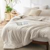 imageBedsure King Size Comforter Set Black  Bed in a Bag King Bedding 7 Pieces Cationic Dyed Bed Set Gift for Family Black Soft Bedding for All Seasons Comforter with Sheets Pillowcases amp Shams01  Beige Melange