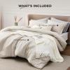 imageBedsure King Size Comforter Set Black  Bed in a Bag King Bedding 7 Pieces Cationic Dyed Bed Set Gift for Family Black Soft Bedding for All Seasons Comforter with Sheets Pillowcases amp Shams01  Beige Melange