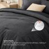 imageBedsure King Size Comforter Set Black  Bed in a Bag King Bedding 7 Pieces Cationic Dyed Bed Set Gift for Family Black Soft Bedding for All Seasons Comforter with Sheets Pillowcases amp Shams03  Black