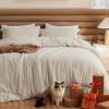 imageBedsure King Size Comforter Set Black  Bed in a Bag King Bedding 7 Pieces Cationic Dyed Bed Set Gift for Family Black Soft Bedding for All Seasons Comforter with Sheets Pillowcases amp Shams01  Beige Melange