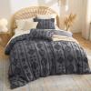 imageBedsure Purple Comforter Set Queen GentleSoft 3 Pieces Breathable Bow Comforter Set Women Girls with 2 Pillow Shams Cute Queen Bedding Sets Purple Room Decor Aesthetic Bedroom Decor 90x90 Inches03  Distressed Vintage Dark Grey