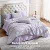 imageBedsure Purple Comforter Set Queen GentleSoft 3 Pieces Breathable Bow Comforter Set Women Girls with 2 Pillow Shams Cute Queen Bedding Sets Purple Room Decor Aesthetic Bedroom Decor 90x90 Inches01  Bow Light Purple