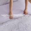 imageBedsure Purple Comforter Set Queen GentleSoft 3 Pieces Breathable Bow Comforter Set Women Girls with 2 Pillow Shams Cute Queen Bedding Sets Purple Room Decor Aesthetic Bedroom Decor 90x90 Inches01  Bow Lavender