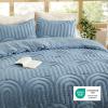 imageBedsure Purple Comforter Set Queen GentleSoft 3 Pieces Breathable Bow Comforter Set Women Girls with 2 Pillow Shams Cute Queen Bedding Sets Purple Room Decor Aesthetic Bedroom Decor 90x90 Inches02  Arch Jacquard Grayish Blue