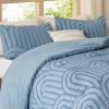 imageBedsure Purple Comforter Set Queen GentleSoft 3 Pieces Breathable Bow Comforter Set Women Girls with 2 Pillow Shams Cute Queen Bedding Sets Purple Room Decor Aesthetic Bedroom Decor 90x90 Inches02  Arch Jacquard Grayish Blue