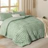 imageBedsure Purple Comforter Set Queen GentleSoft 3 Pieces Breathable Bow Comforter Set Women Girls with 2 Pillow Shams Cute Queen Bedding Sets Purple Room Decor Aesthetic Bedroom Decor 90x90 Inches02  Arch Jacquard Green