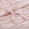 imageBedsure Purple Comforter Set Queen GentleSoft 3 Pieces Breathable Bow Comforter Set Women Girls with 2 Pillow Shams Cute Queen Bedding Sets Purple Room Decor Aesthetic Bedroom Decor 90x90 Inches05  Bow Trim Crystal Pink