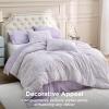 imageBedsure Purple Comforter Set Queen GentleSoft 3 Pieces Breathable Bow Comforter Set Women Girls with 2 Pillow Shams Cute Queen Bedding Sets Purple Room Decor Aesthetic Bedroom Decor 90x90 Inches01  Bow Lavender