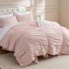 imageBedsure Purple Comforter Set Queen GentleSoft 3 Pieces Breathable Bow Comforter Set Women Girls with 2 Pillow Shams Cute Queen Bedding Sets Purple Room Decor Aesthetic Bedroom Decor 90x90 Inches05  Bow Trim Crystal Pink