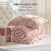 imageBedsure Purple Comforter Set Queen GentleSoft 3 Pieces Breathable Bow Comforter Set Women Girls with 2 Pillow Shams Cute Queen Bedding Sets Purple Room Decor Aesthetic Bedroom Decor 90x90 Inches04  Tufted Bow Rose Pink