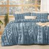 imageBedsure Boho Comforter Set Queen  Olive Green Tufted Queen Size Comforter 3 Pieces FarmhouseStyle Embroidery Bed Set Soft Fluffy Geometric Pattern Bedding for All Seasons21  Dusty Blue  Elegant
