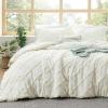 imageBedsure Boho Comforter Set Queen  Olive Green Tufted Queen Size Comforter 3 Pieces FarmhouseStyle Embroidery Bed Set Soft Fluffy Geometric Pattern Bedding for All Seasons03  Ivory  Diamond Like