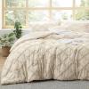 imageBedsure Boho Comforter Set Queen  Olive Green Tufted Queen Size Comforter 3 Pieces FarmhouseStyle Embroidery Bed Set Soft Fluffy Geometric Pattern Bedding for All Seasons04  Beige  Diamond Like