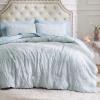 imageBedsure Purple Comforter Set Queen GentleSoft 3 Pieces Breathable Bow Comforter Set Women Girls with 2 Pillow Shams Cute Queen Bedding Sets Purple Room Decor Aesthetic Bedroom Decor 90x90 Inches01  Bow Dusty Blue