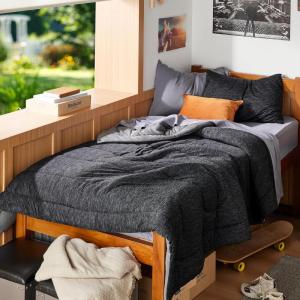 imageBedsure King Size Comforter Set Black  Bed in a Bag King Bedding 7 Pieces Cationic Dyed Bed Set Gift for Family Black Soft Bedding for All Seasons Comforter with Sheets Pillowcases amp Shams03  Charcoal Black Cooling
