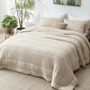 imageBedsure King Size Comforter Set Black  Bed in a Bag King Bedding 7 Pieces Cationic Dyed Bed Set Gift for Family Black Soft Bedding for All Seasons Comforter with Sheets Pillowcases amp Shams04  Linen Cooling