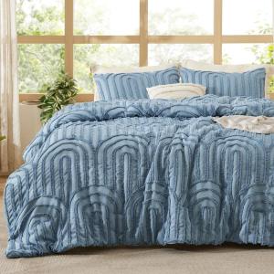 imageBedsure Purple Comforter Set Queen GentleSoft 3 Pieces Breathable Bow Comforter Set Women Girls with 2 Pillow Shams Cute Queen Bedding Sets Purple Room Decor Aesthetic Bedroom Decor 90x90 Inches02  Arch Jacquard Grayish Blue