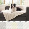 imageBedsure ComfyFleece Waterproof Blanket for Bed  Soft Plush Dog Blankets for Large Dogs Corduroy Fleece Washable Cozy Calming Reversible Furniture Protection for Pet Cat86x90 QueenCreamCream