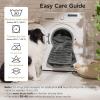 imageBedsure ComfyFleece Waterproof Blanket for Bed  Soft Plush Dog Blankets for Large Dogs Corduroy Fleece Washable Cozy Calming Reversible Furniture Protection for Pet Cat86x90 QueenCreamWarm Grey