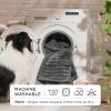 imageBedsure ComfyFleece Waterproof Blanket for Bed  Soft Plush Dog Blankets for Large Dogs Corduroy Fleece Washable Cozy Calming Reversible Furniture Protection for Pet Cat86x90 QueenCreamWarm Grey