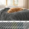 imageBedsure ComfyFleece Waterproof Blanket for Bed  Soft Plush Dog Blankets for Large Dogs Corduroy Fleece Washable Cozy Calming Reversible Furniture Protection for Pet Cat86x90 QueenCreamWarm Grey
