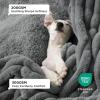 imageBedsure ComfyFleece Waterproof Blanket for Bed  Soft Plush Dog Blankets for Large Dogs Corduroy Fleece Washable Cozy Calming Reversible Furniture Protection for Pet Cat86x90 QueenCreamWarm Grey