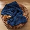 imageBedsure ComfyFleece Waterproof Blanket for Bed  Soft Plush Dog Blankets for Large Dogs Corduroy Fleece Washable Cozy Calming Reversible Furniture Protection for Pet Cat86x90 QueenCreamNight Blue