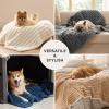 imageBedsure ComfyFleece Waterproof Blanket for Bed  Soft Plush Dog Blankets for Large Dogs Corduroy Fleece Washable Cozy Calming Reversible Furniture Protection for Pet Cat86x90 QueenCreamNight Blue