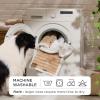 imageBedsure ComfyFleece Waterproof Blanket for Bed  Soft Plush Dog Blankets for Large Dogs Corduroy Fleece Washable Cozy Calming Reversible Furniture Protection for Pet Cat86x90 QueenCreamSandy Beige
