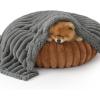 imageBedsure ComfyFleece Waterproof Blanket for Bed  Soft Plush Dog Blankets for Large Dogs Corduroy Fleece Washable Cozy Calming Reversible Furniture Protection for Pet Cat86x90 QueenCreamWarm Grey