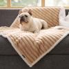 imageBedsure ComfyFleece Waterproof Blanket for Bed  Soft Plush Dog Blankets for Large Dogs Corduroy Fleece Washable Cozy Calming Reversible Furniture Protection for Pet Cat86x90 QueenCreamSandy Beige