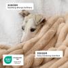 imageBedsure ComfyFleece Waterproof Blanket for Bed  Soft Plush Dog Blankets for Large Dogs Corduroy Fleece Washable Cozy Calming Reversible Furniture Protection for Pet Cat86x90 QueenCreamSandy Beige