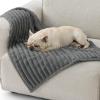 imageBedsure ComfyFleece Waterproof Blanket for Bed  Soft Plush Dog Blankets for Large Dogs Corduroy Fleece Washable Cozy Calming Reversible Furniture Protection for Pet Cat86x90 QueenCreamWarm Grey