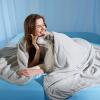 imageBedsure Cooling Blanket for Large Dogs with Breathable AirCore Fill QMAXgt04  Dog Cooling Mat Soft Lightweight Pet Cat Throw Cold Blanket Washable for Summer Beige 40x50Pearl Grey