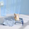 imageBedsure Cooling Blanket for Large Dogs with Breathable AirCore Fill QMAXgt04  Dog Cooling Mat Soft Lightweight Pet Cat Throw Cold Blanket Washable for Summer Beige 40x50Arctic Blue