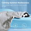 imageBedsure Cooling Blanket for Large Dogs with Breathable AirCore Fill QMAXgt04  Dog Cooling Mat Soft Lightweight Pet Cat Throw Cold Blanket Washable for Summer Beige 40x50Pearl Grey