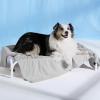 imageBedsure Cooling Blanket for Large Dogs with Breathable AirCore Fill QMAXgt04  Dog Cooling Mat Soft Lightweight Pet Cat Throw Cold Blanket Washable for Summer Beige 40x50Pearl Grey