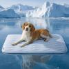 imageBedsure Cooling Dog Mat Extra Large  QMaxgt04 XL Thin Breathable Cold Crate Pad Indoor for Pets with Chill Cool Fiber as Cooling TopperPortable Washable Kennel Mat in Outdoor Summer 41x28 BlueBlue