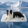 imageBedsure Cooling Dog Mat Extra Large  QMaxgt04 XL Thin Breathable Cold Crate Pad Indoor for Pets with Chill Cool Fiber as Cooling TopperPortable Washable Kennel Mat in Outdoor Summer 41x28 BlueGrey