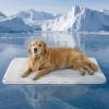 imageBedsure Cooling Dog Mat Extra Large  QMaxgt04 XL Thin Breathable Cold Crate Pad Indoor for Pets with Chill Cool Fiber as Cooling TopperPortable Washable Kennel Mat in Outdoor Summer 41x28 BlueGrey