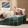 imageBedsure L Plus Cooling Dog Bed for Large Dogs  Orthopedic Dog Cat Cooling Bed Washable Big Comfort Dogs Couch Sofa with Waterproof Removable Cover Pet Bed with Nonskid Bottom Cooling Blue 38Dark Green