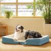 imageBedsure L Plus Cooling Dog Bed for Large Dogs  Orthopedic Dog Cat Cooling Bed Washable Big Comfort Dogs Couch Sofa with Waterproof Removable Cover Pet Bed with Nonskid Bottom Cooling Blue 38Dune Haze Blue