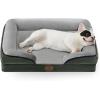 imageBedsure L Plus Cooling Dog Bed for Large Dogs  Orthopedic Dog Cat Cooling Bed Washable Big Comfort Dogs Couch Sofa with Waterproof Removable Cover Pet Bed with Nonskid Bottom Cooling Blue 38Dark Green