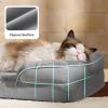 imageBedsure L Plus Cooling Dog Bed for Large Dogs  Orthopedic Dog Cat Cooling Bed Washable Big Comfort Dogs Couch Sofa with Waterproof Removable Cover Pet Bed with Nonskid Bottom Cooling Blue 38Grey