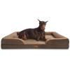 imageBedsure L Plus Cooling Dog Bed for Large Dogs  Orthopedic Dog Cat Cooling Bed Washable Big Comfort Dogs Couch Sofa with Waterproof Removable Cover Pet Bed with Nonskid Bottom Cooling Blue 38Brown