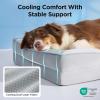 imageBedsure L Plus Cooling Dog Bed for Large Dogs  Orthopedic Dog Cat Cooling Bed Washable Big Comfort Dogs Couch Sofa with Waterproof Removable Cover Pet Bed with Nonskid Bottom Cooling Blue 38Cooling Grey